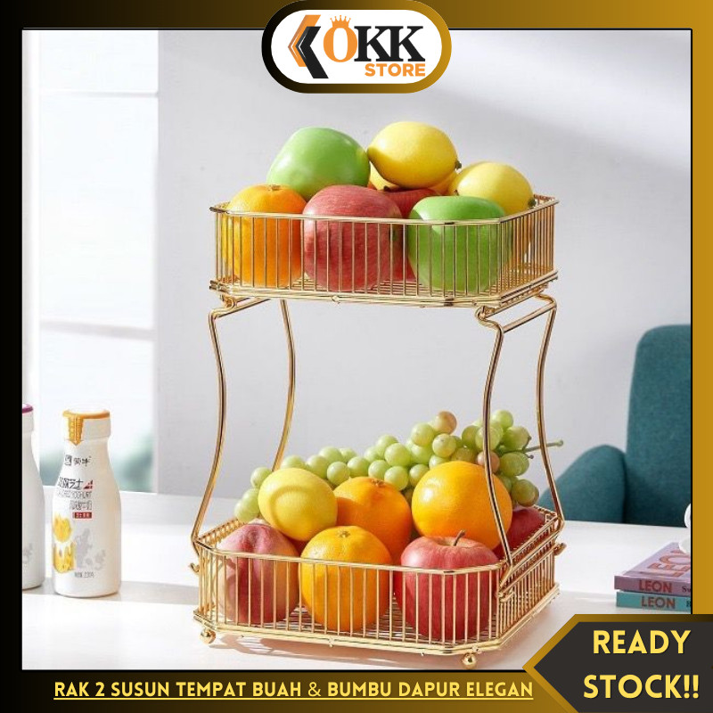 

OKK Rak Buah 2 Susun Serbaguna Tempat Bumbu Snack & Dapur Minimalis