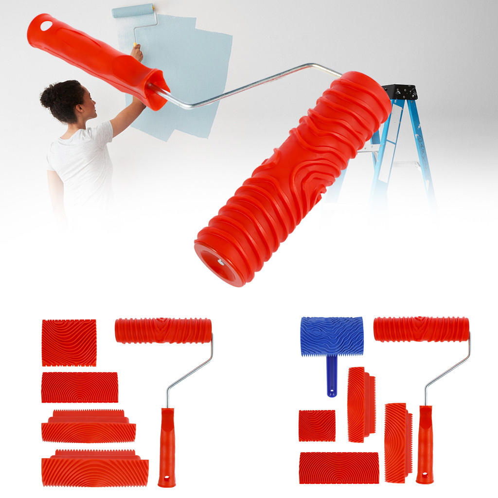 

Rubber Roller Brush Set Imitation Wood Graining Tools Wall Painting Home Decoration Art Embossing DIY Brushing Painting Tools