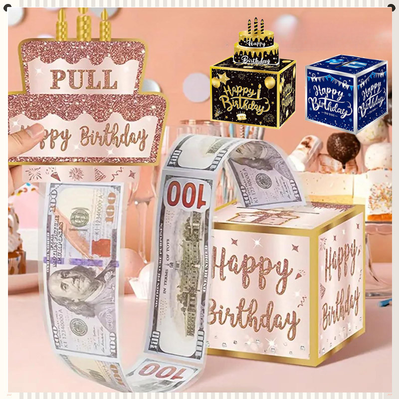 Kotak Hadiah Ulang Tahun Kotak Kejutan Uang Tunai Tarik Dengan Set Dekorasi Ulang Tahun Anak Perempu
