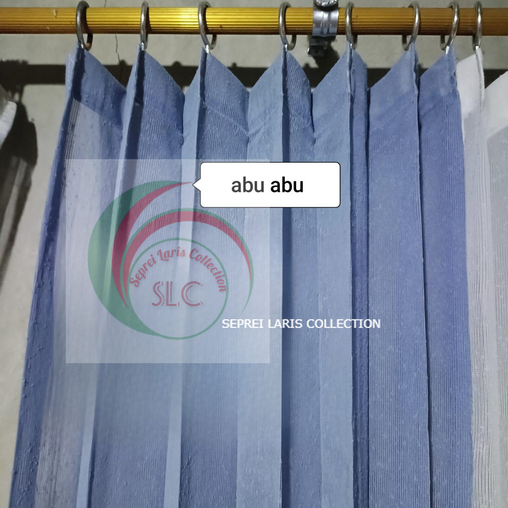 Vitrase Gorden Polos Salju Abu Abu Vitrase Gorden Siang Vitrase  Curtain Transparan Motif salju