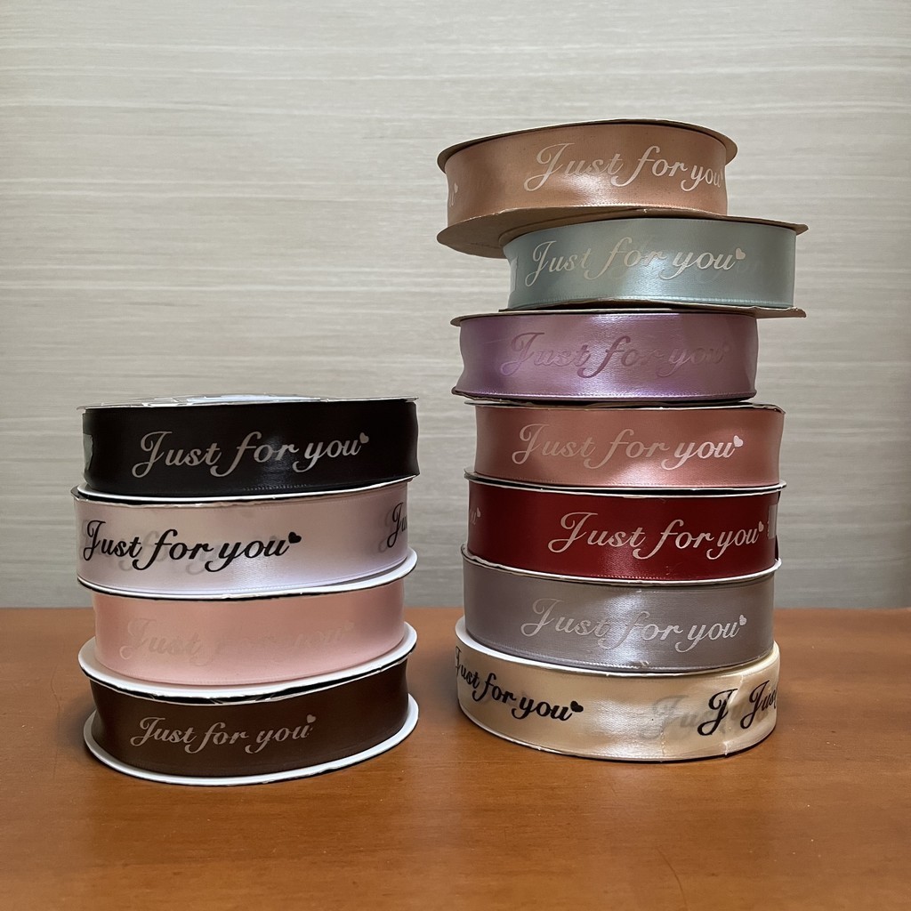 

Fleur Loom - (2.5cm) Pita Satin Just For You / Pita Kado / Pita Buket / Bouquet Ribbon