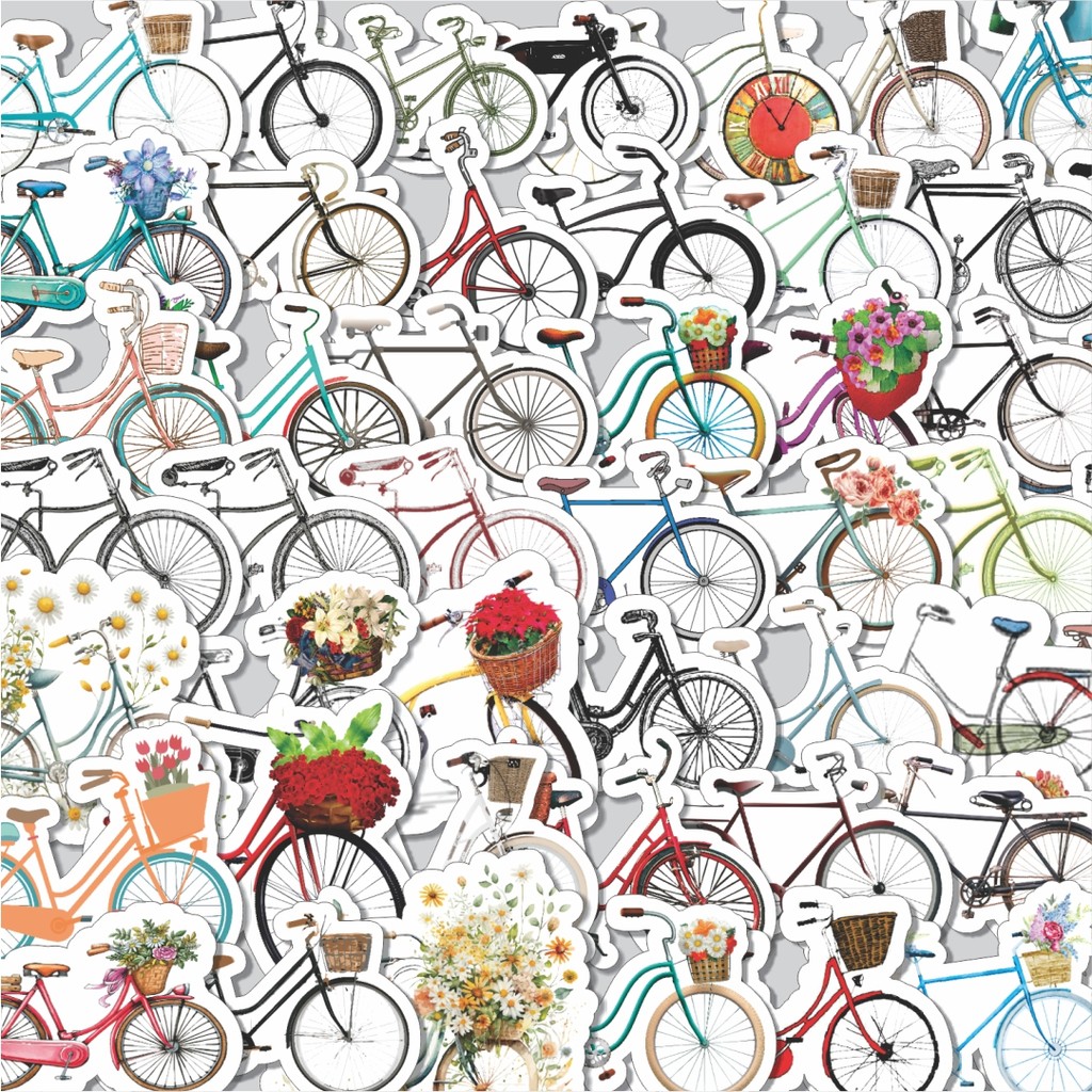 

Stiker Cutting Pack Stiker Vintage Classic Bicycle [Sepeda Klasik Vintage] Isi 100Pcs Series Aesthetic Lucu Keren Untuk Koper Bahan Vynil