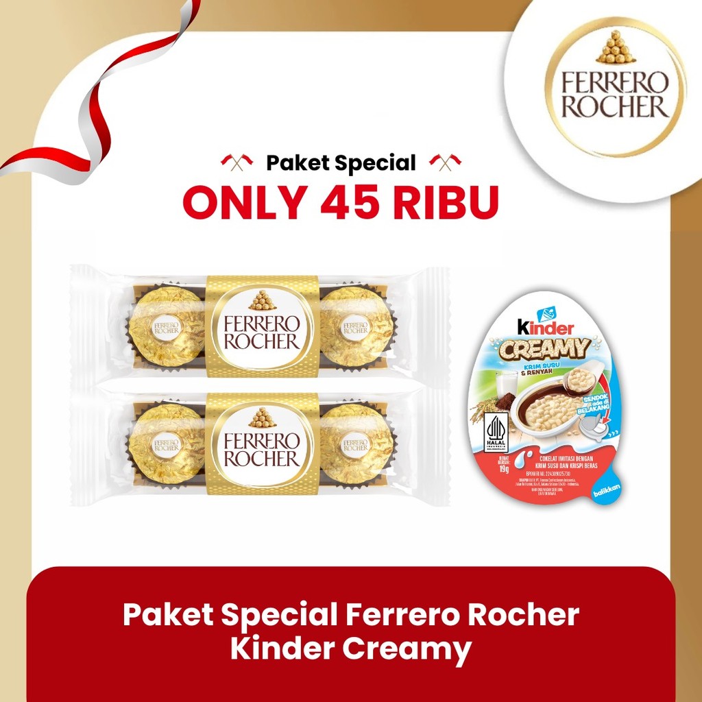 

Spesial Paket 45RB - Ferrero Rocher dan Kinder Creamy