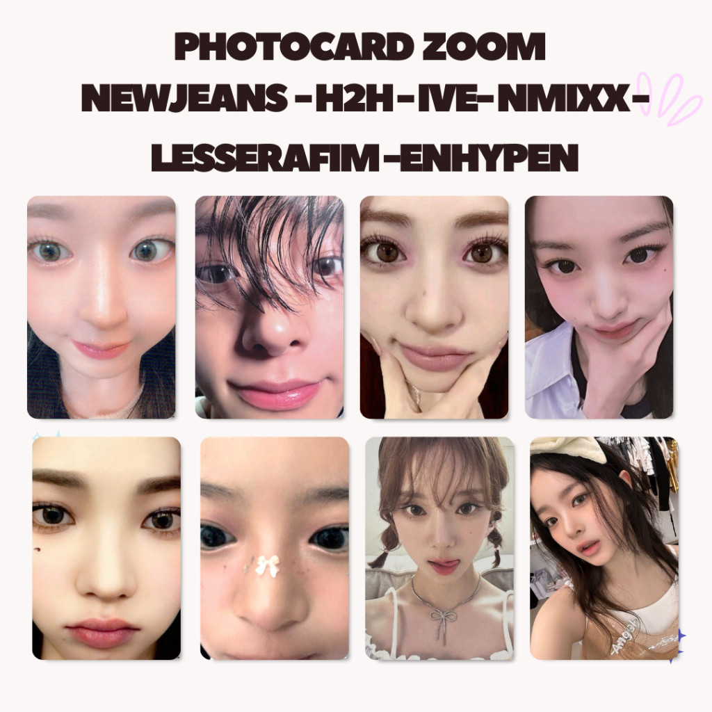 Flashcard Zoom Hanni egg Winmel Enhypenn IVE Nmixx Karina H2H zoom Hanni pita potocard Premium lomo 