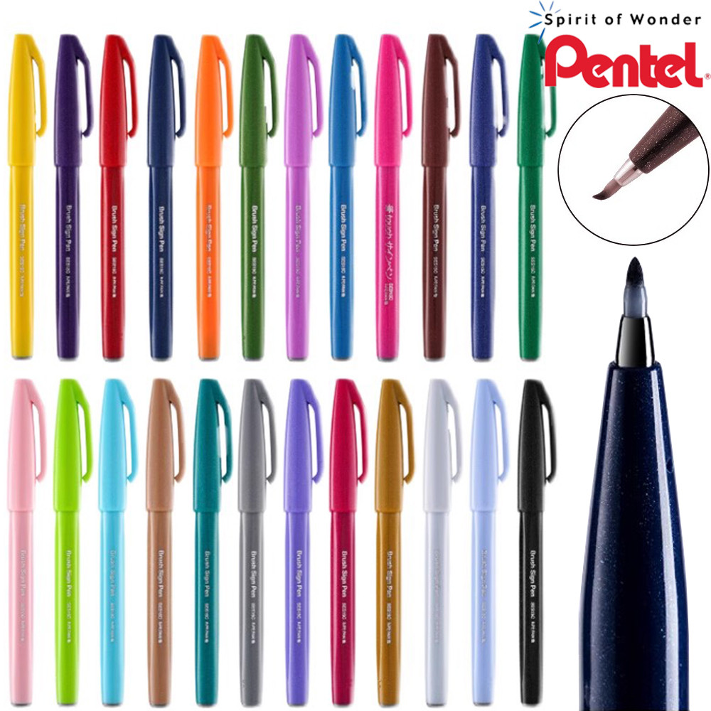 

Japan PENTEL Touch Color Soft Head Pen Brush SES15C Greeting Card Calligraphy Calligraphy Beautiful Pen Art Stationery