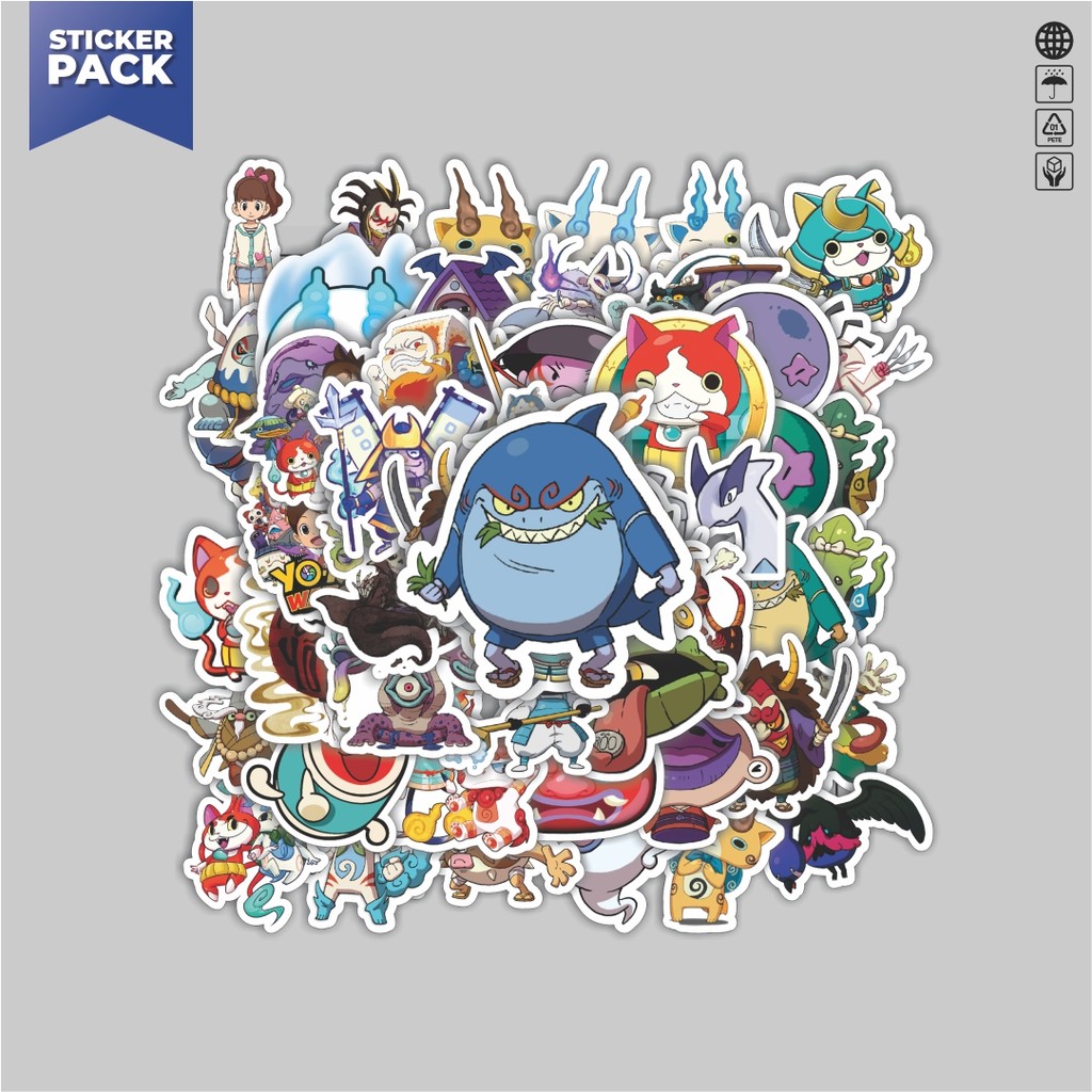 

[100PCS]Stiker Pack Stiker Game Series Yokai Watch Mix 3 Aesthetic Vinyl Anti Air Dekorasi Sticker Laptop Buku Journal Koper Helm Casing HP Gitar Helm Skateboard