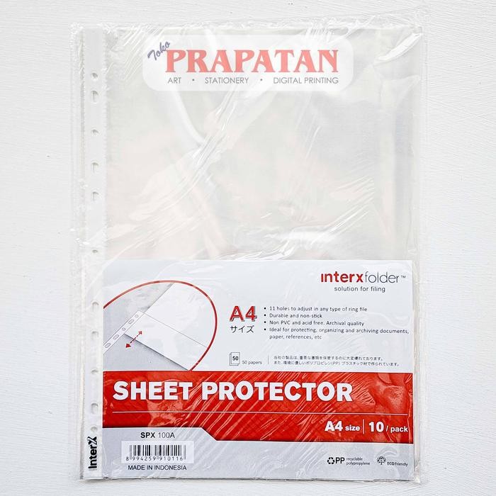 

InterX Sheet Protector SPX100 (ISI 10 PER PACK) | Pelindung Kertas - SPX100A
