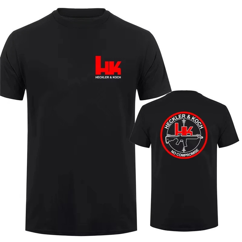 Kaos Pria Hk Heckler Koch Tanpa Kompromi Katun Keren Kaos Heckler Koch Atasan Pakaian Musim Panas Fa