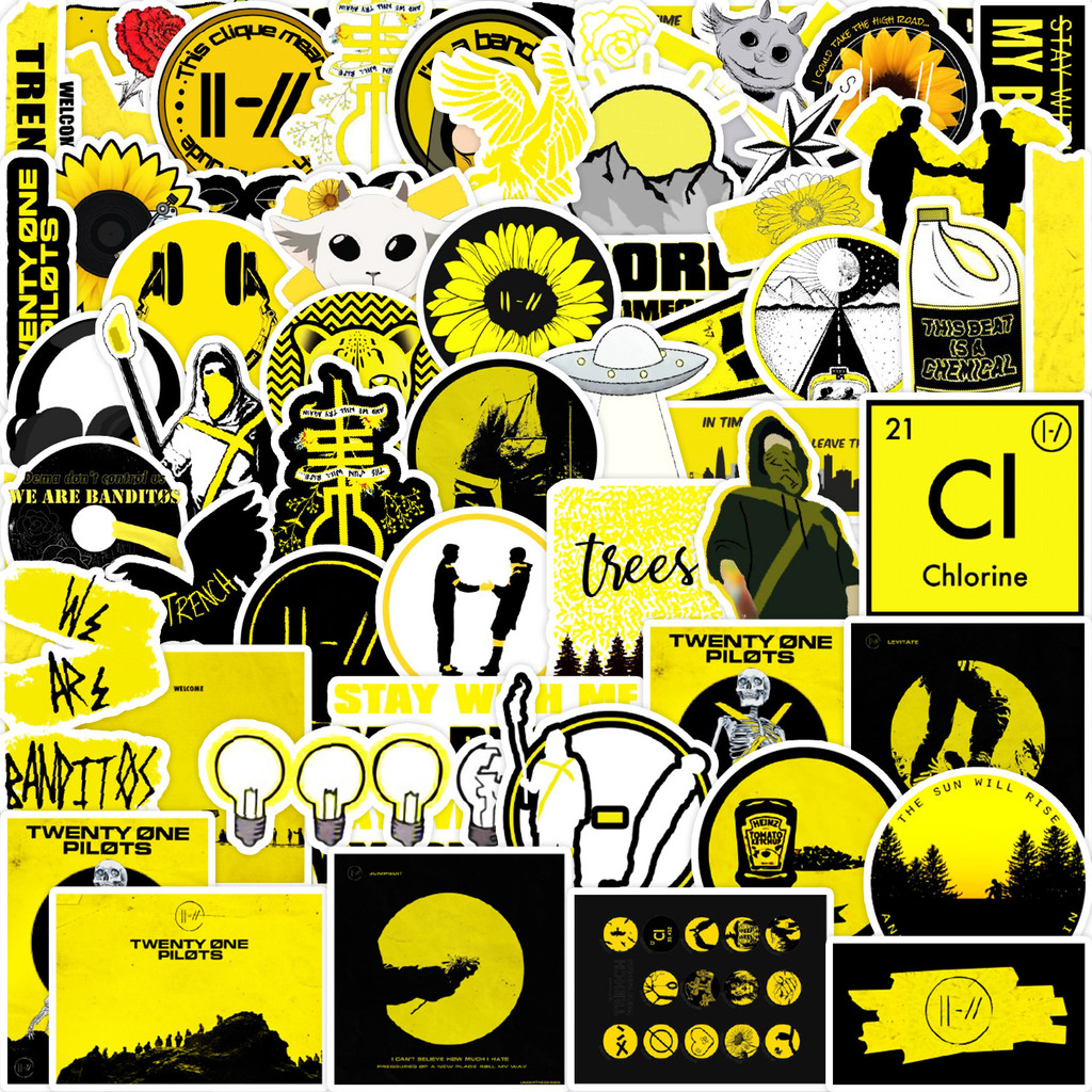 

50PCS Twenty One Pilots Stickers DIY Stickers Scrapbooking Phone Luggage Skateboard Decorative Waterproof Decals
