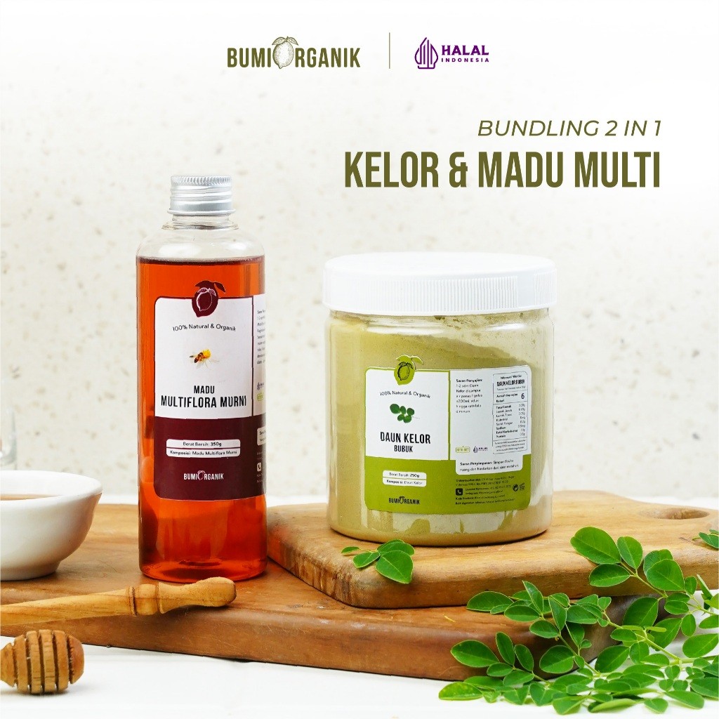 

PAKET 2 IN 1 BUMI ORGANIK BUBUK DAUN KELOR & MADU HUTAN SUPER ASLI / MADU MULTIFLORA UNTUK DIET / RAW HONEY / SERBUK PREMIUM BUBUK POWDER MORINGA 100% ORIGINAL SAFIYA /GALLEO /HNI ATTAUBAH AL HIDAYAH ATTAUBAH DARIBUMI BEST HONEY SAFIYA MADU TAVA NUTRIFARM