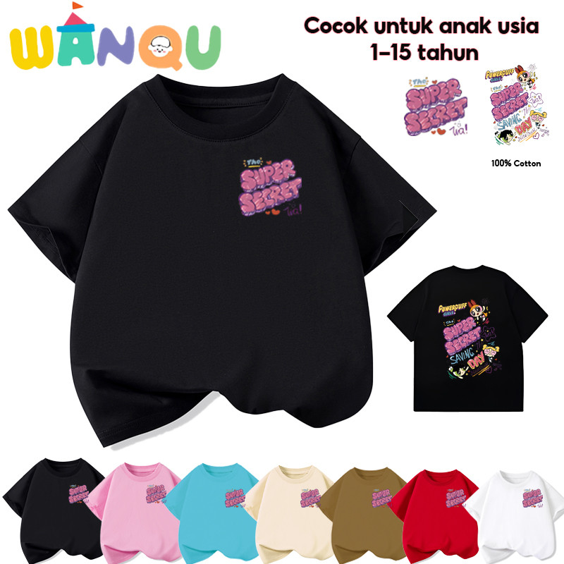 WANQU.Kaos Anak Perempuan 1-15 Tahun import imut-imut 100% Polisi Polisi Kartun Kartun Lucu Anak Per