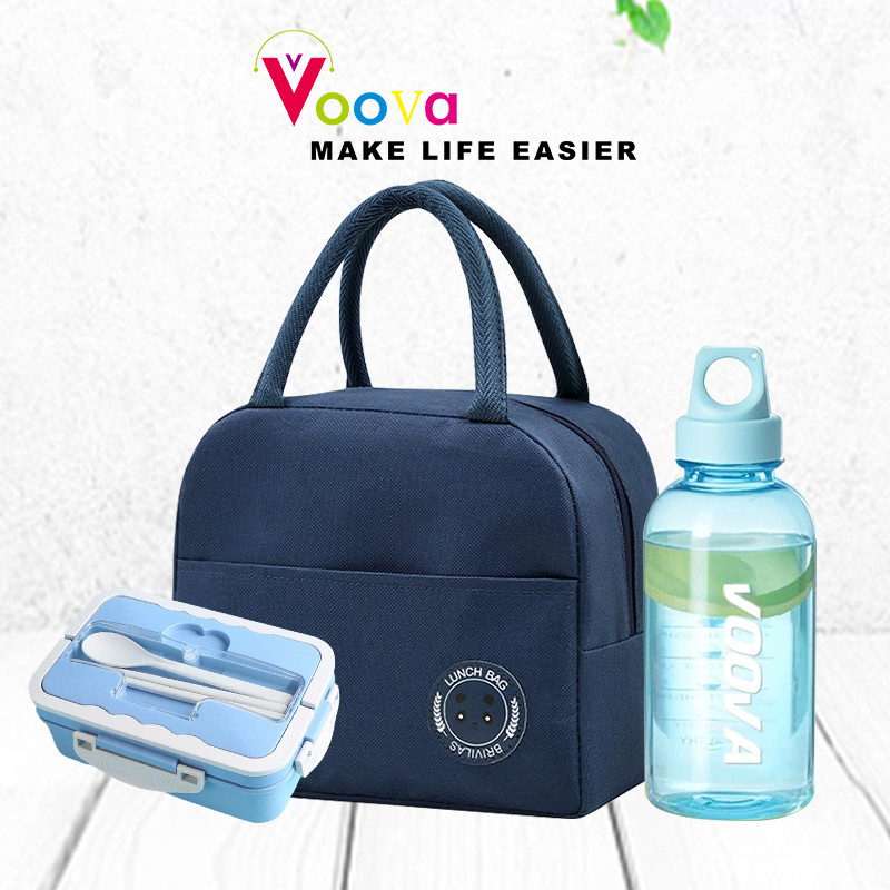 VOOVA Bundling Alat Makan Siang/ Paket Bekal Praktis/ Paket Makan Siang Kotak Bekal + Tas bekal + Bo