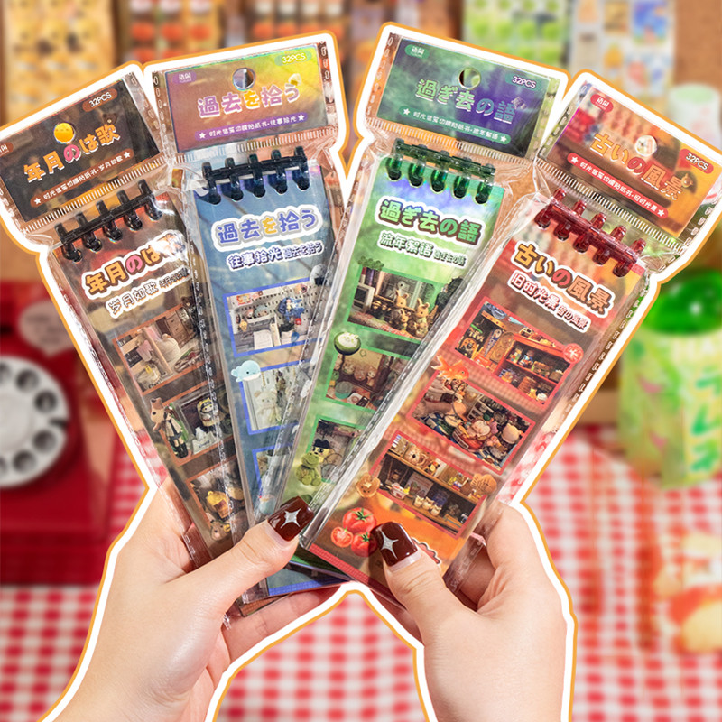 

Mr. Paper 2Style 32Sheets/book Time letterhead series sticker book DIY handbook material creative decoration stickers