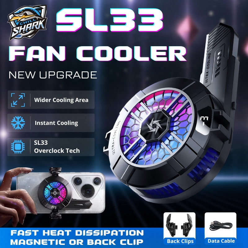 Fan Cooler Hp SL33 Gaming Magnetic RGB Light Heatsink Pendingin Hp Original - Garansi 1 Tahun