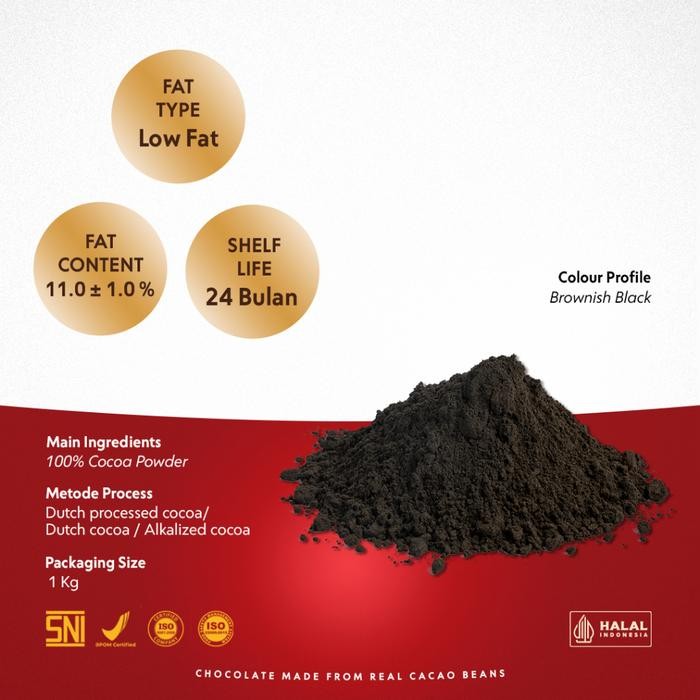 

Promo SCHOKO Black Premium Cocoa Powder - 1 Kg / Low Fat 10/12 / Jet Black