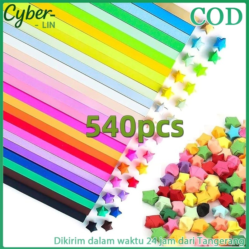 

540 Lembar Kertas Origami Bintang / Kertas Bintang Lipat / Strip Kertas Gradien / Motif Kertas Bintang