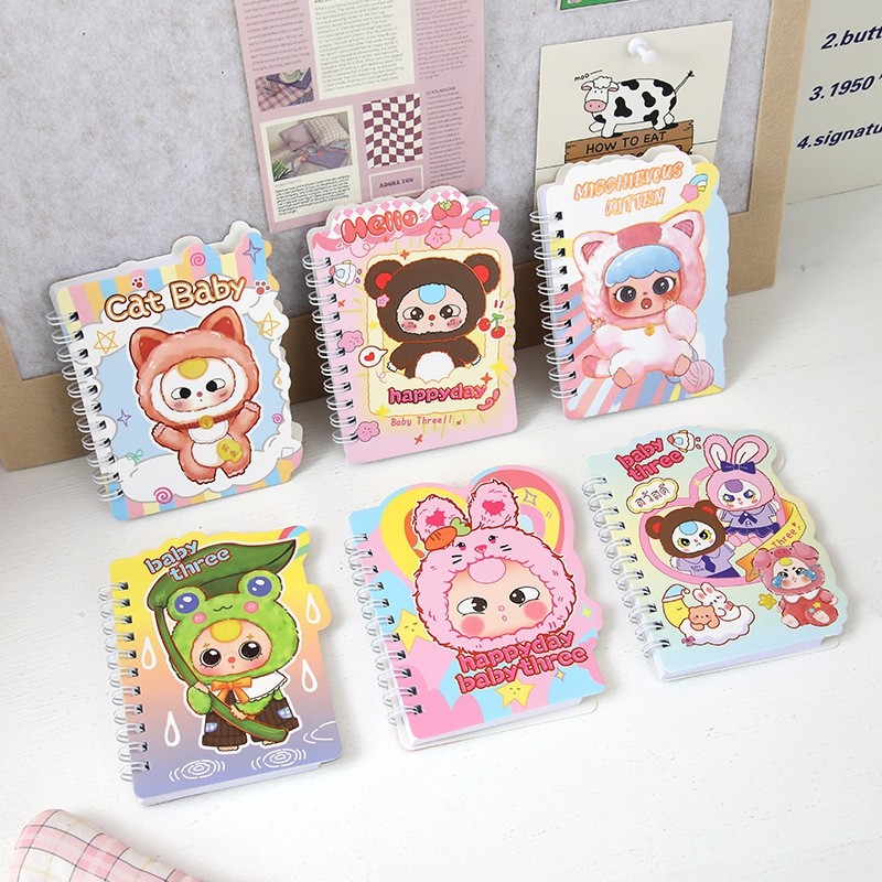 

Cartoon Labbubu Capybara A7 Notebook Student Diary Planner Book School Stationery Mini Portable Notebook Notes Diary Memo Pads