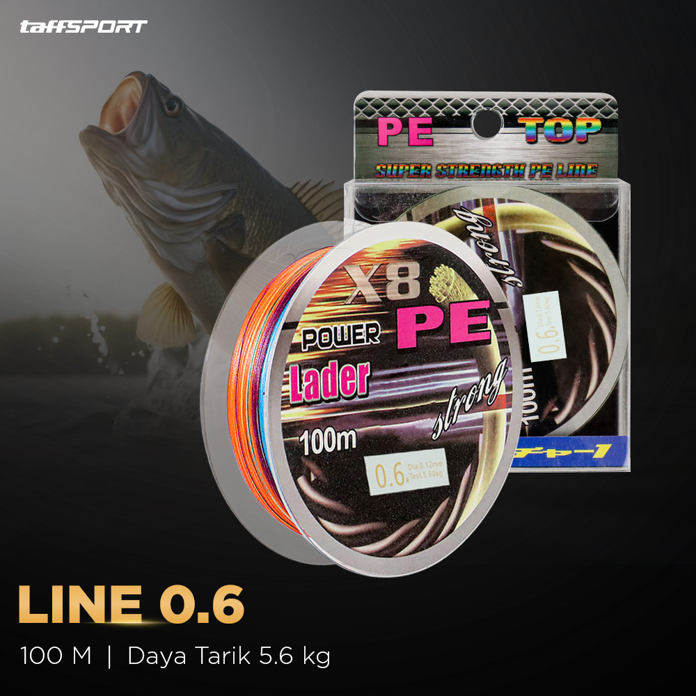 Rumah.Pilihan Taffsport Senar Tali Pancing Pe Braided Fishing Line 100M - X8 Pe Pe
