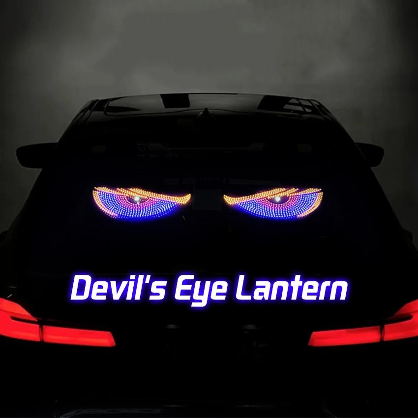Lampu Devil Eye Merk Multi Mode Layar Tampilan LED Truk Depan Belakang Kaca Depan Mobil Hiasan Mobil