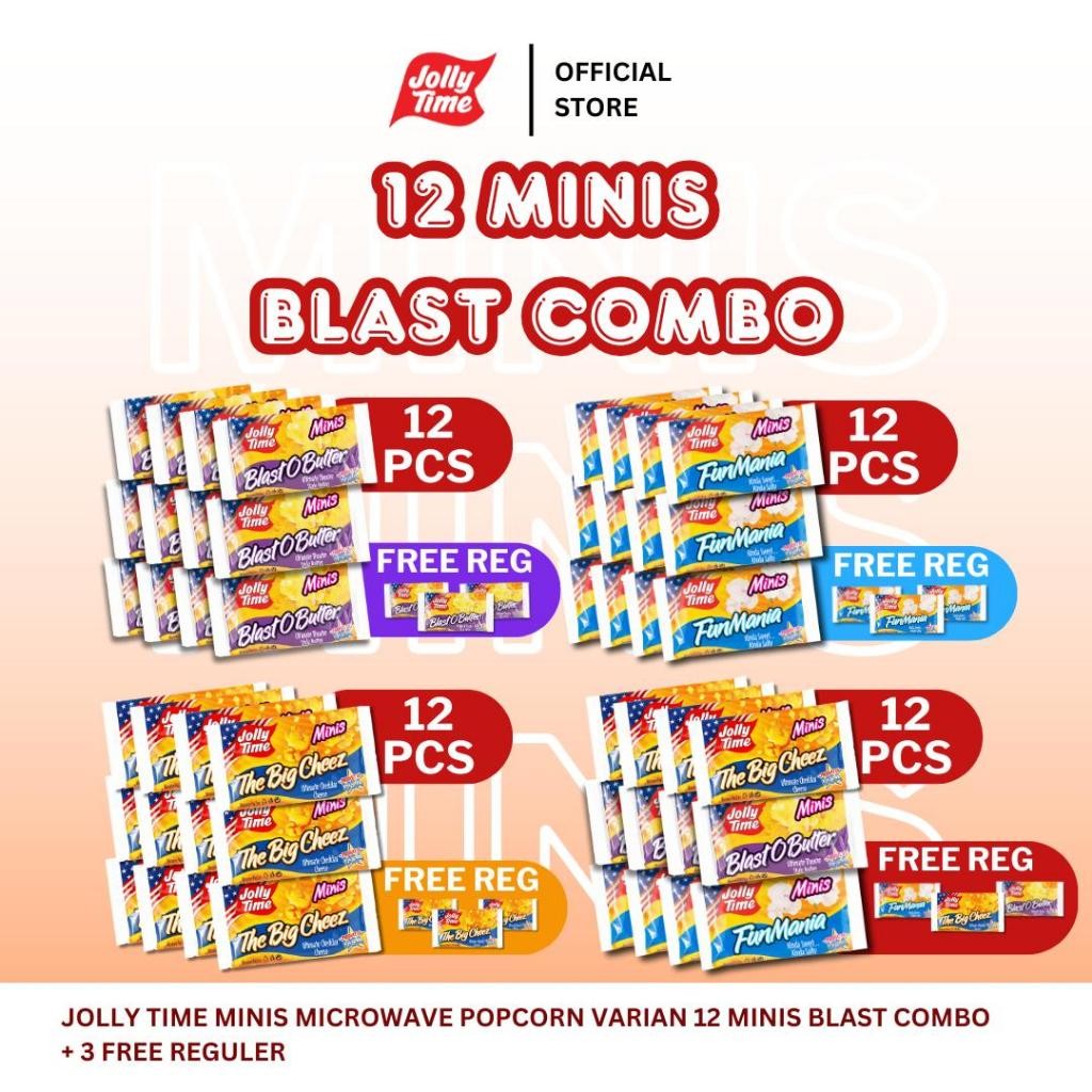 

Jolly Time Minis Mircowave Popcorn - Varian 12 Blast