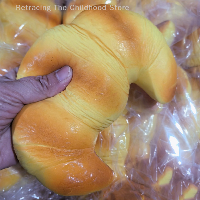 Super Sticky Soft Big Croissant Toy Slow Rising Sticky Stress Relief Toys Abreact Realistic Squishie