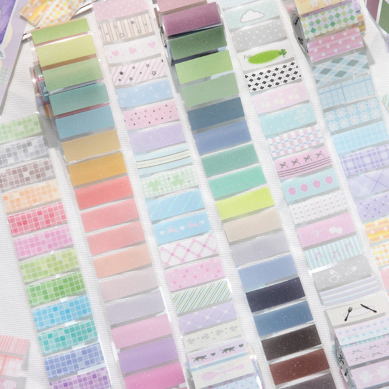 

1PC Cute Block Line Series Masking Tape Cute Decorative Collage Adhesive DIY Scrapbooking Hand Made Paper Masking Stationery