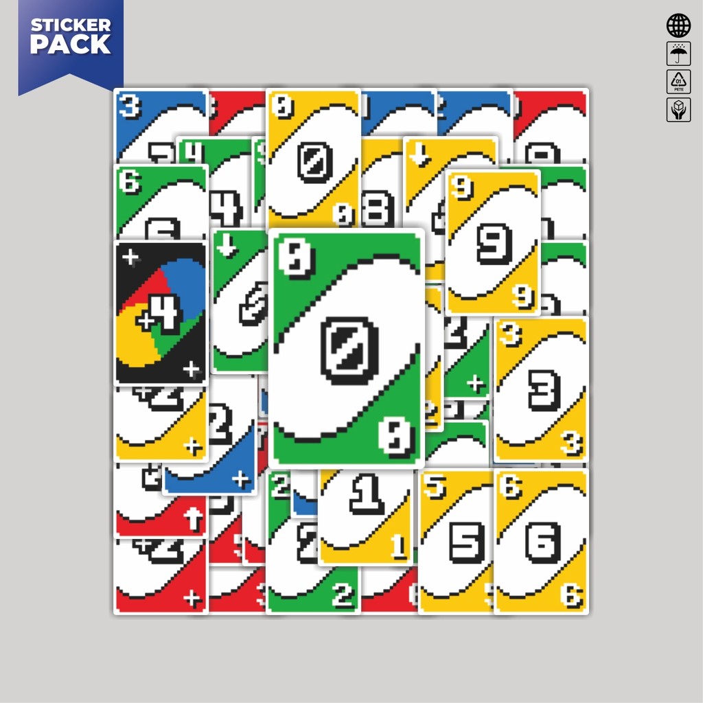 

[100PCS]Stiker Pack Stiker Game Kartu UNO V3 Aesthetic Vinyl Anti Air Dekorasi Sticker Laptop Buku Journal Koper Helm Casing HP Gitar Helm Skateboard
