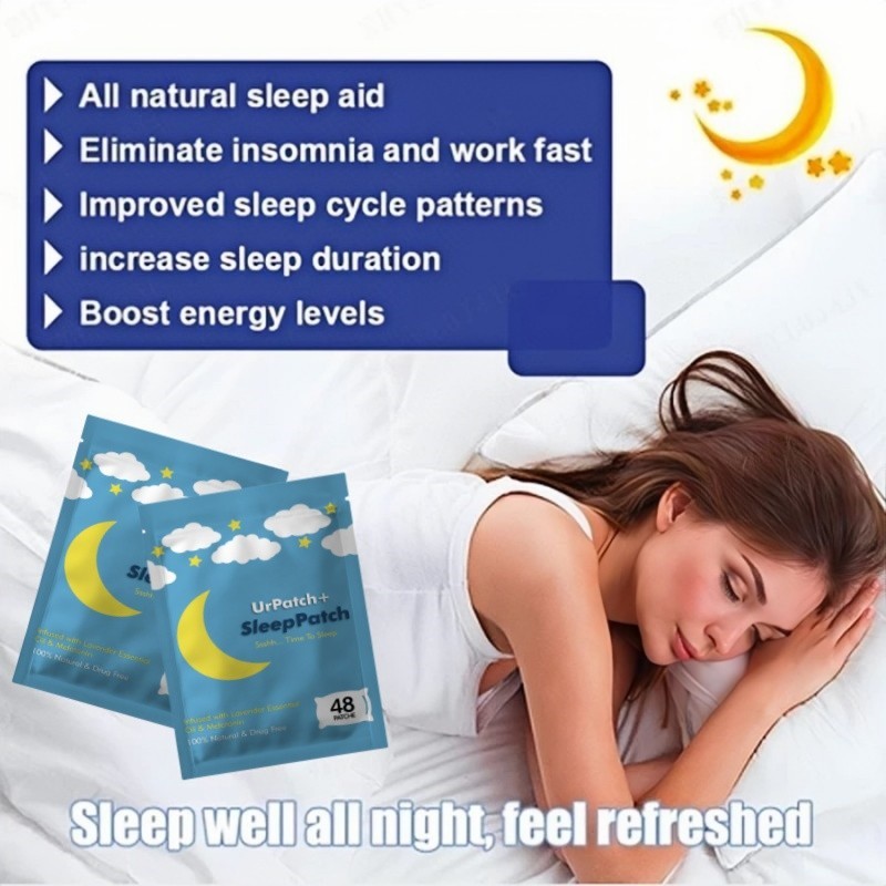 [ 48 Pcs ] Sleep Patch Bantu Tidur Lelap Herbal Alami Mengatasi Insomnia Susah Tidur Obat Penenang P