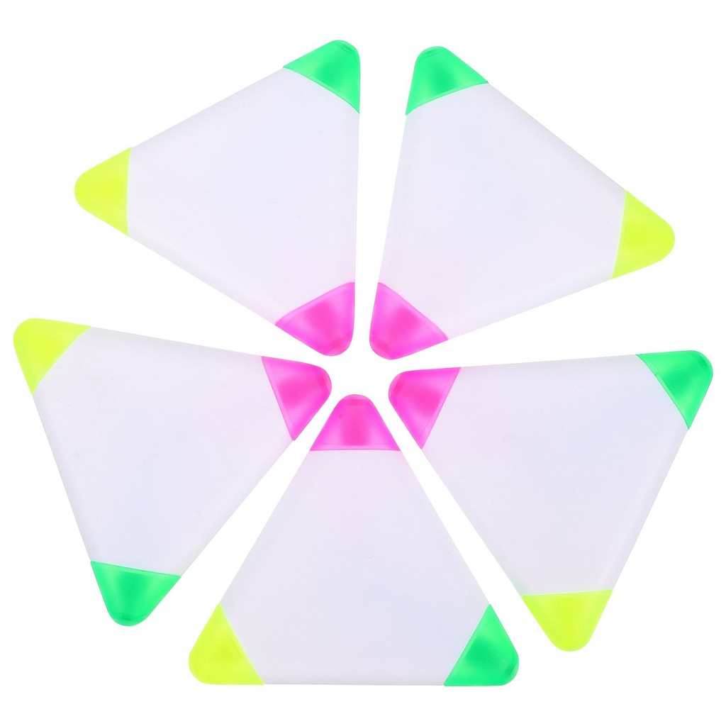 

5 Pcs Highlighter Triangle Markers Super Smooth Point Ergonomic Design Quick Drying Ink Different Colors Portable Writing Tools