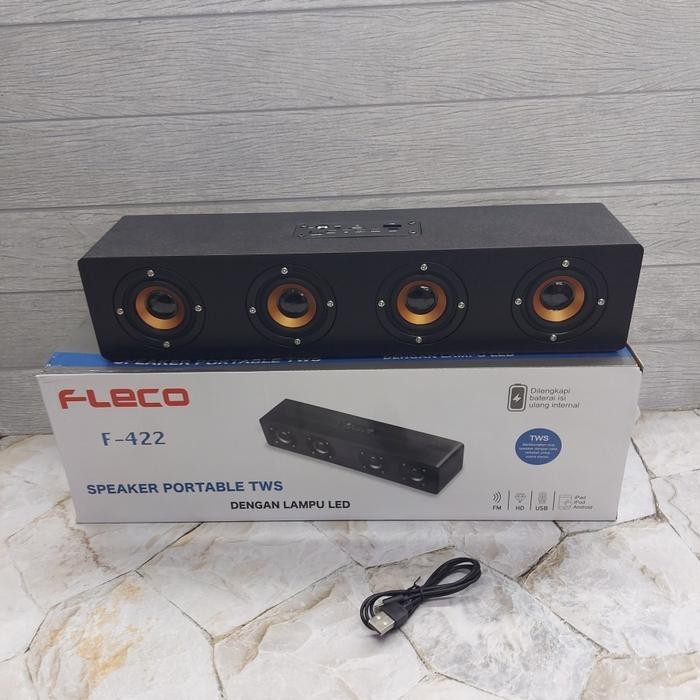 SERBA COD Speaker Bluetooth Soundbar 4 Speaker Karaoke TWS Fleco F 422 Original Speaker Komputer STE