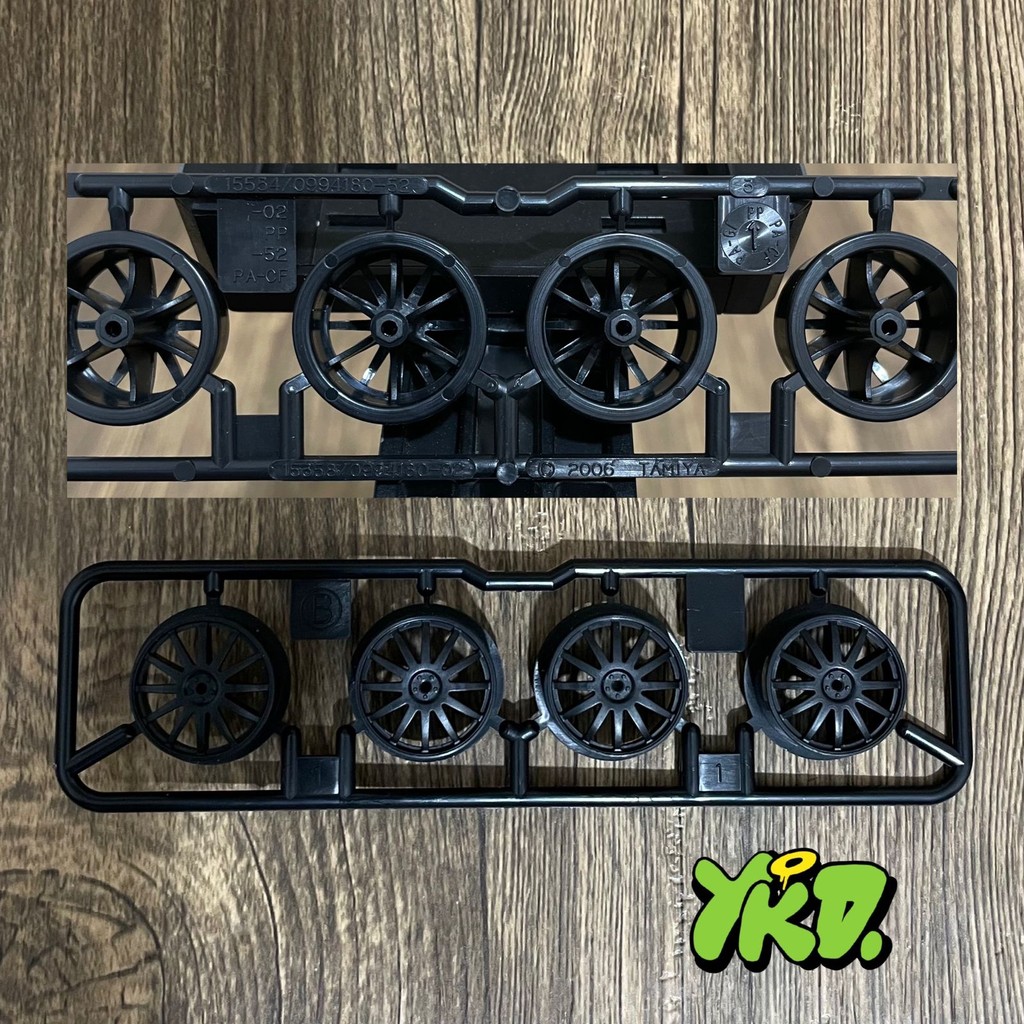 Velg Medium Fin Black Original Tamiya Loose Kit - Bahan PP