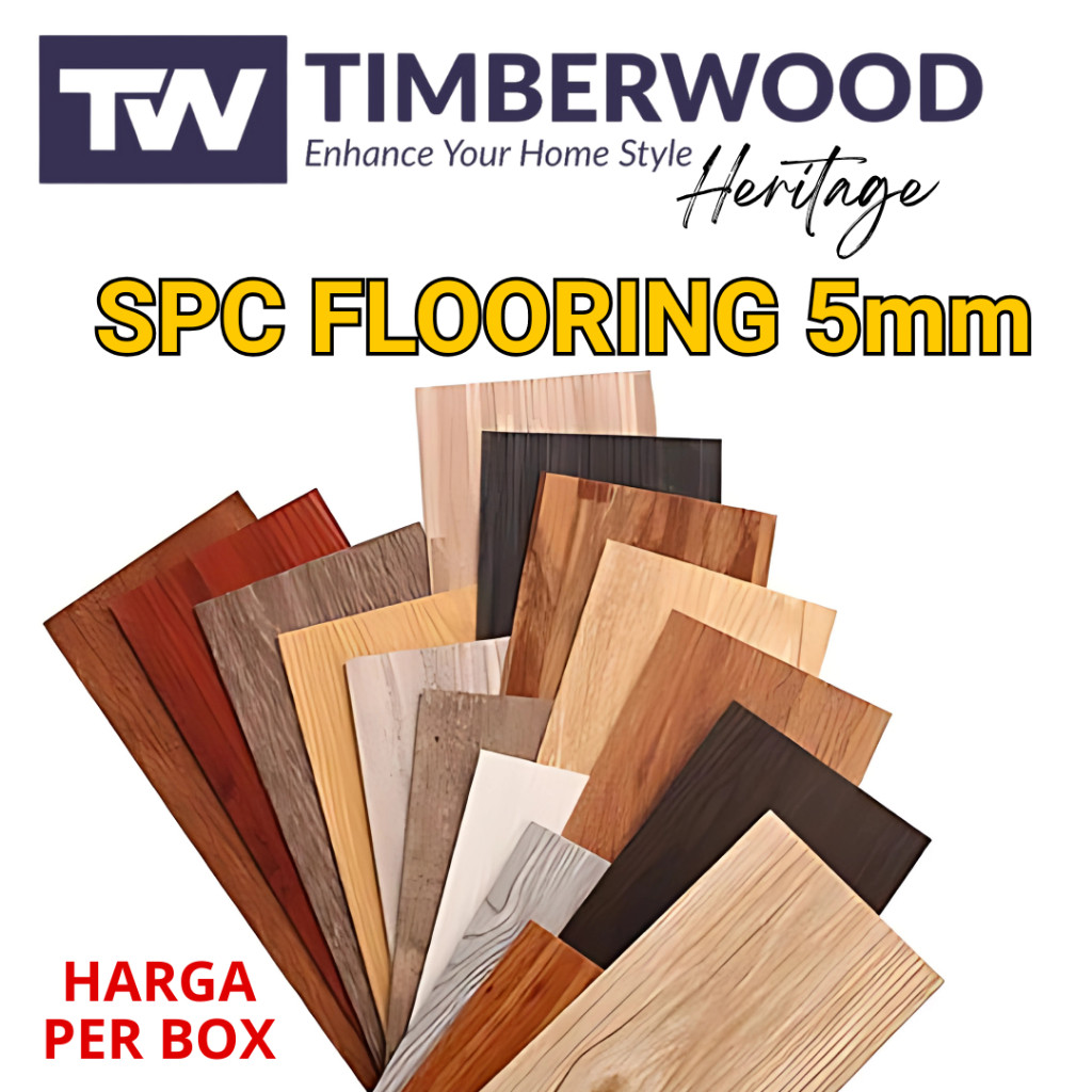 SPC Flooring 5mm Lantai SPC Motif Kayu Timberwood Heritage | Lantai SPC Tahan air tanpa lem