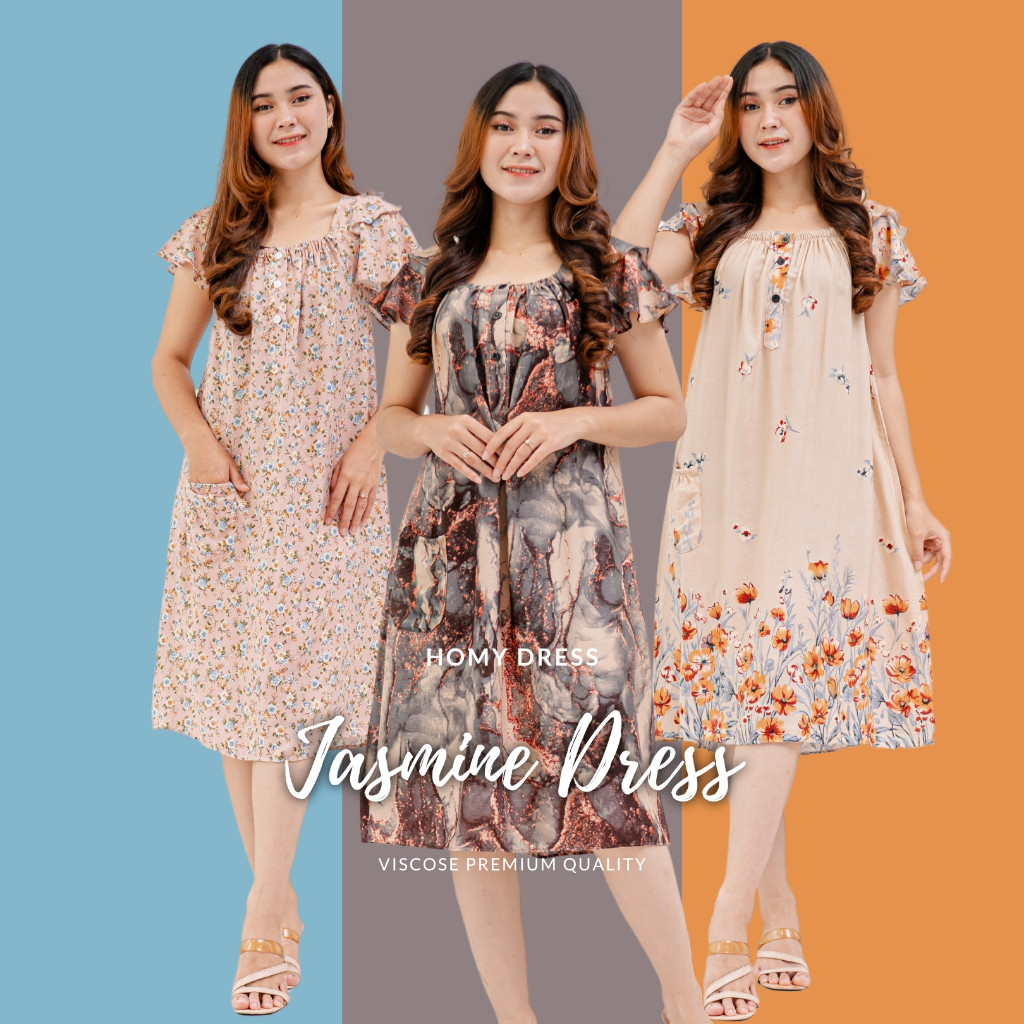 JASMINE Dress Hamil Dan Menyusui Rayon By Ademin.Co | Daster Kekinian