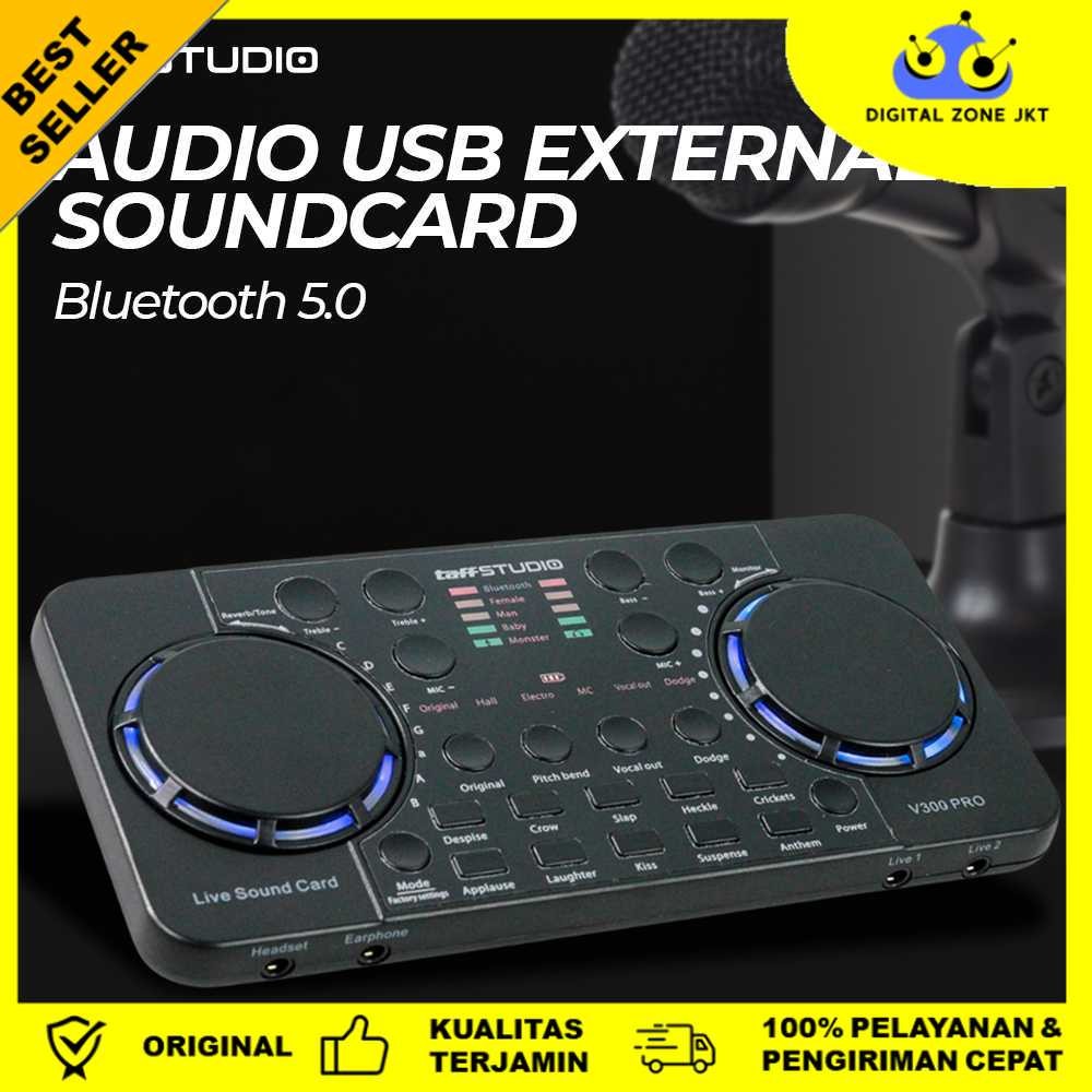 Audio Bluetooth USB External Soundcard Live Microphone - V300 Pro