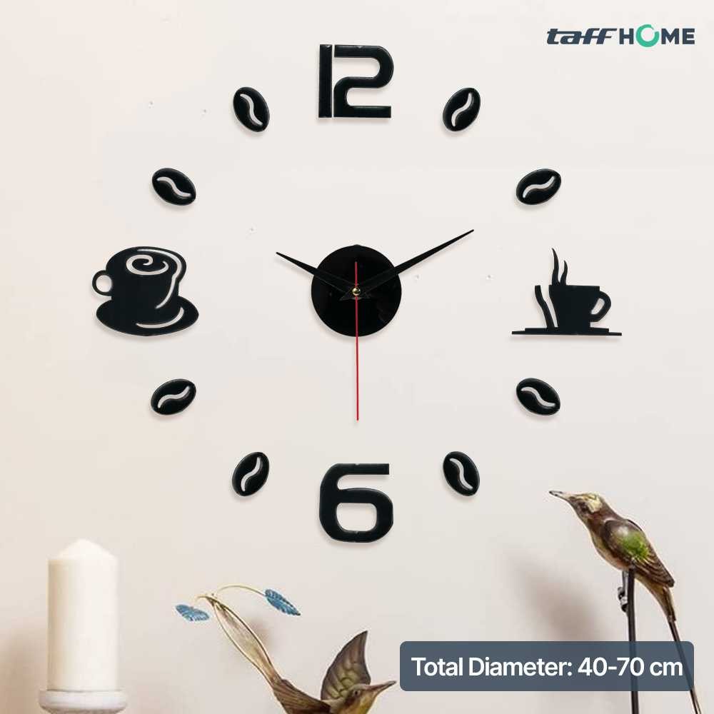 TaffHOME Jam Dinding DIY Giant Wall Clock Coffee Bell 40-70cm - DIY-12 -MR