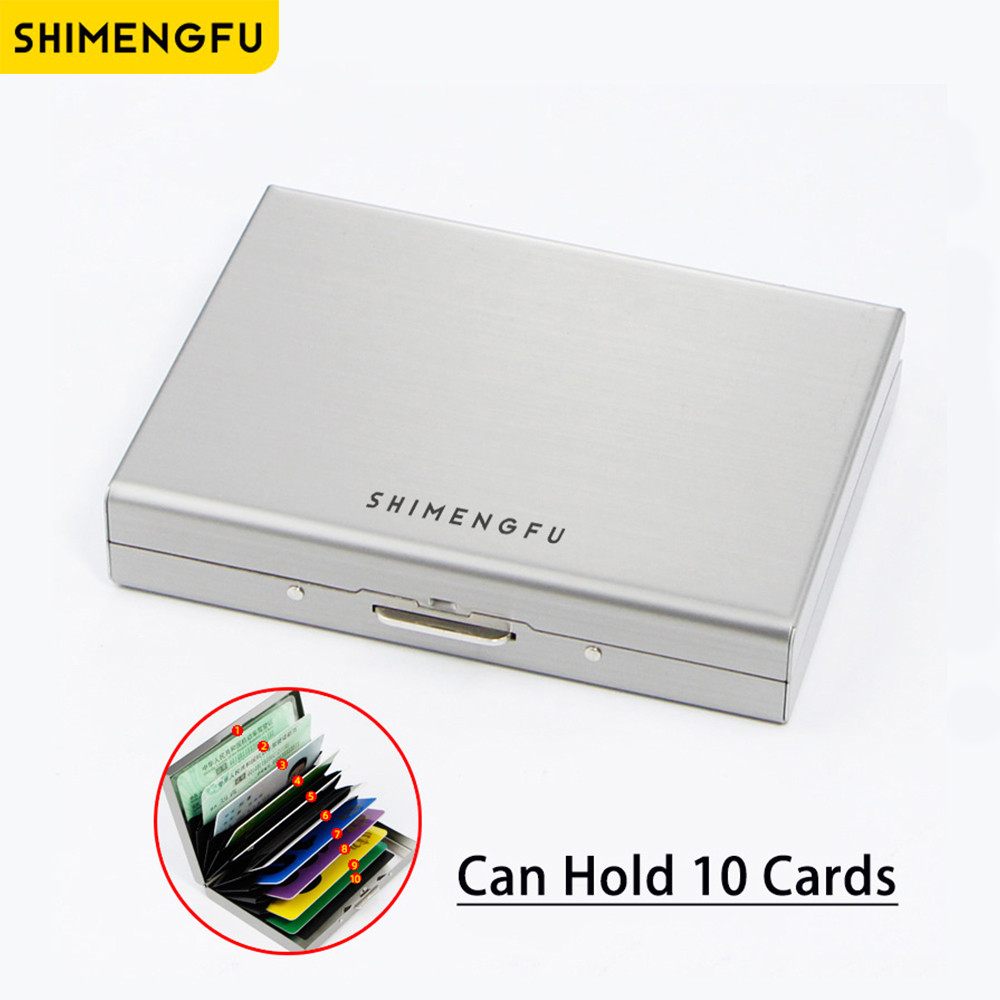 

Men's RFID Blocking Card Holder Slim Metal Wallet Anti-Scan Credit ID Thin Case Small Male Money Bag