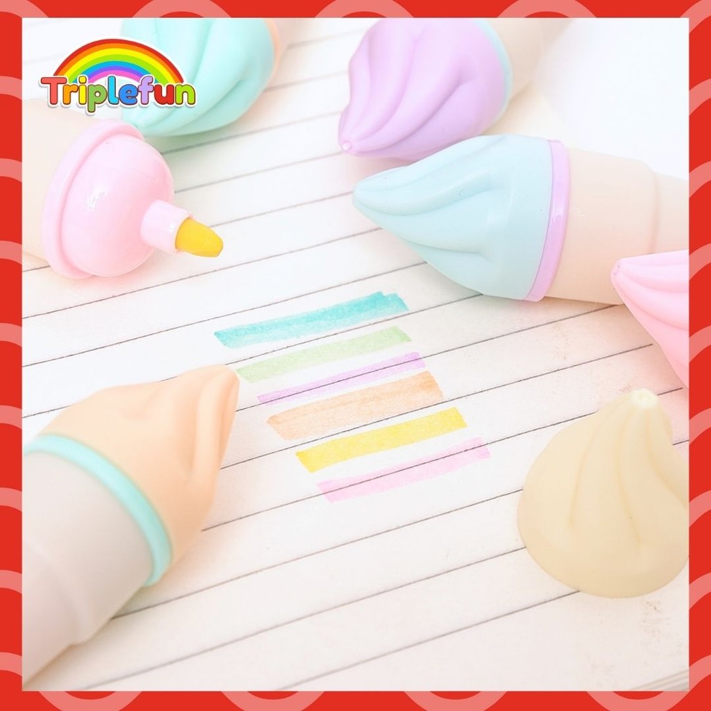 

Highlighter Ice Cream Cone 1 Set Pastel Penanda Halaman Buku Grosir Bisa COD