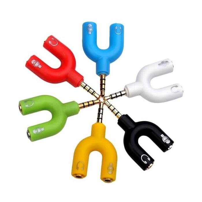 Jack Konektor Y Splitter Audio 3.5mm to Headset / Mic