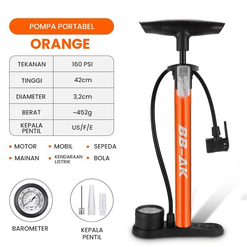 Pompa Angin Sepeda Manual Pompa Ban Motor Pompa Mini Pompa Tangan Multifungsi