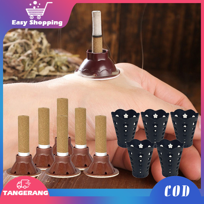 Akupuntur Moxa Set (Dudukan + Isi Moxa) Moksa Tempel Moksa Batang Asap Moxa Stick Smoke Moksa Tanpa 