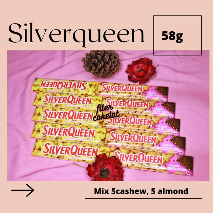 

SILVERQUEEN 58G / 55G CASHEW almond/ SILVERQUEEN BESAR almond chocolate Coklat Makanan halal cokelat