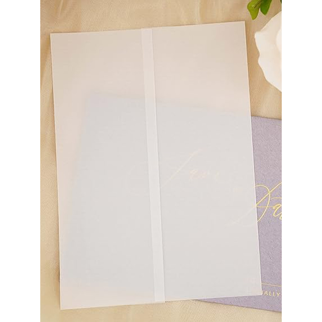 

90 Pack Pre-Folded Vellum Jackets for 5x7 Invitations, Translucent Vellum Paper 5x7, 93 GSM Vellum Jackets for Envelope Liners,