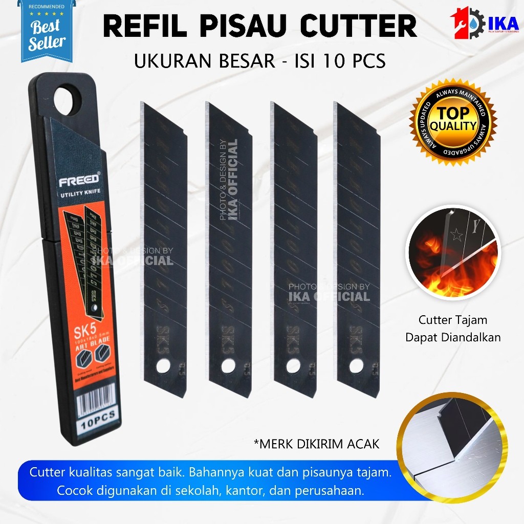 

SK 5 FREED REFILL isi ulang cutter L 150 black BESAR murah 0,5mm isi cutter kater besar isi 10 pcs premium black hitam pisau refil