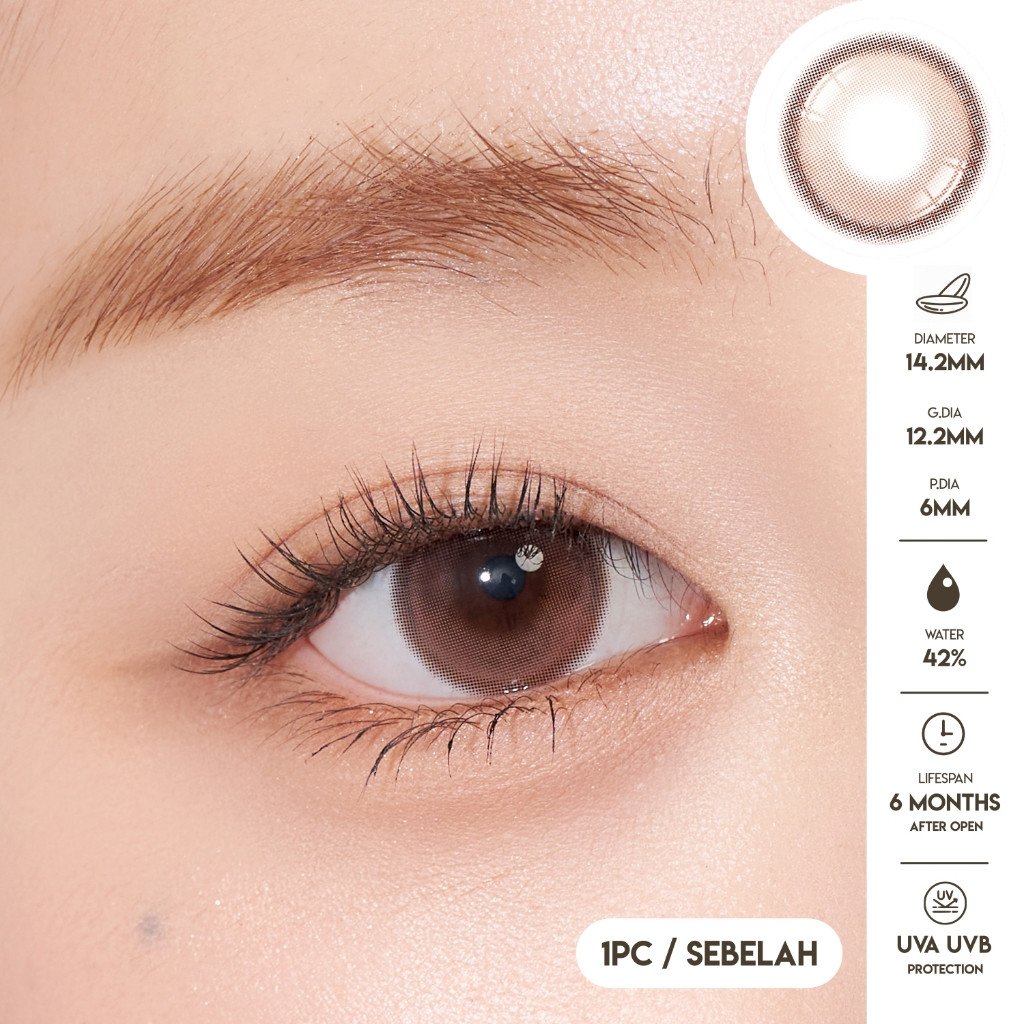 [1pc] MIKHAYLOVESHOP Softlens ODDIS Plain Apricot (Peach Brown) new