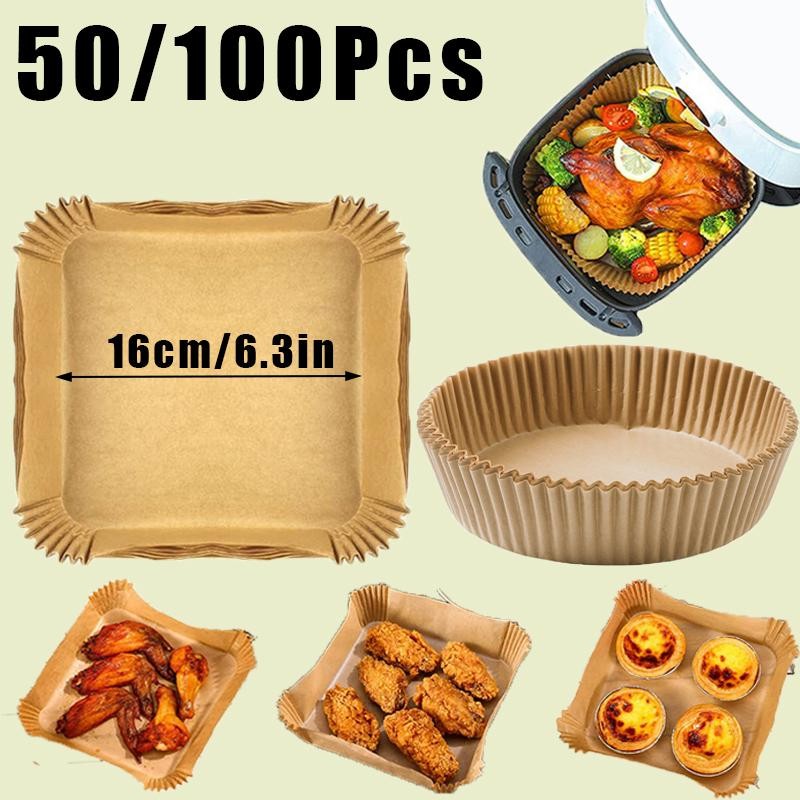 50/100Pcs Air Fryer Disposable Paper Non-Stick Airfryer Baking Papers Round Air-Fryer Paper Liners P