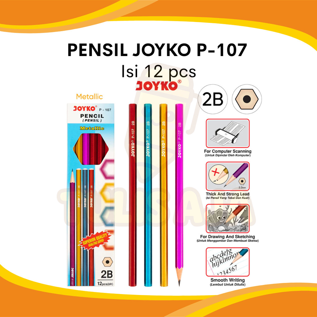 

PENSIL JOYKO METALLIC 2B P-107 1 BOX ISI 12 PCS