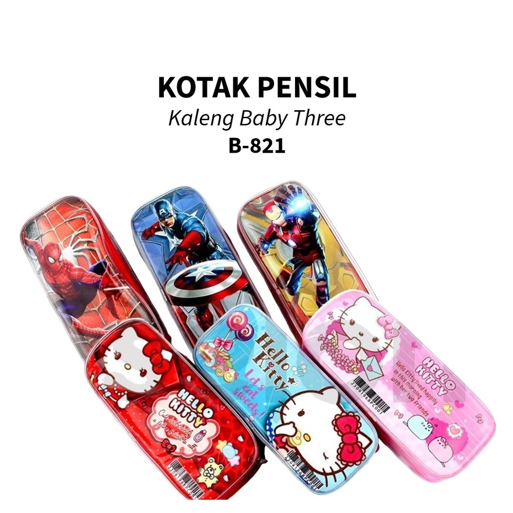 

❤️️Kotak Pensil Kaleng BABY THREE B-821 / Tempat Pensil Kaleng Karakter❤️️