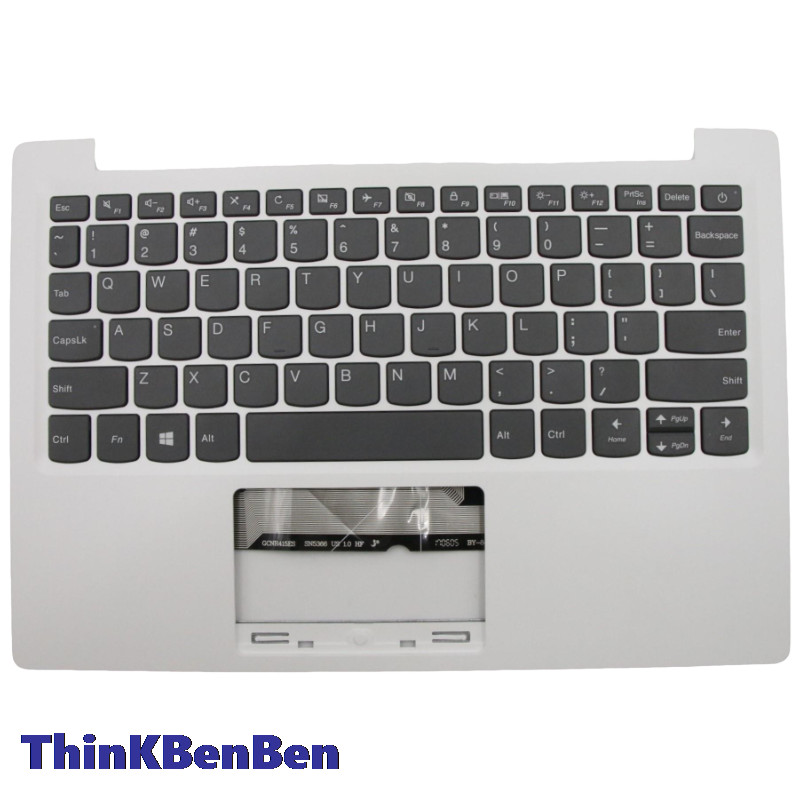 US English  White Keyboard Upper Case Palmrest Shell Cover For Lenovo Ideapad 120S 11 11IAP Winbook 