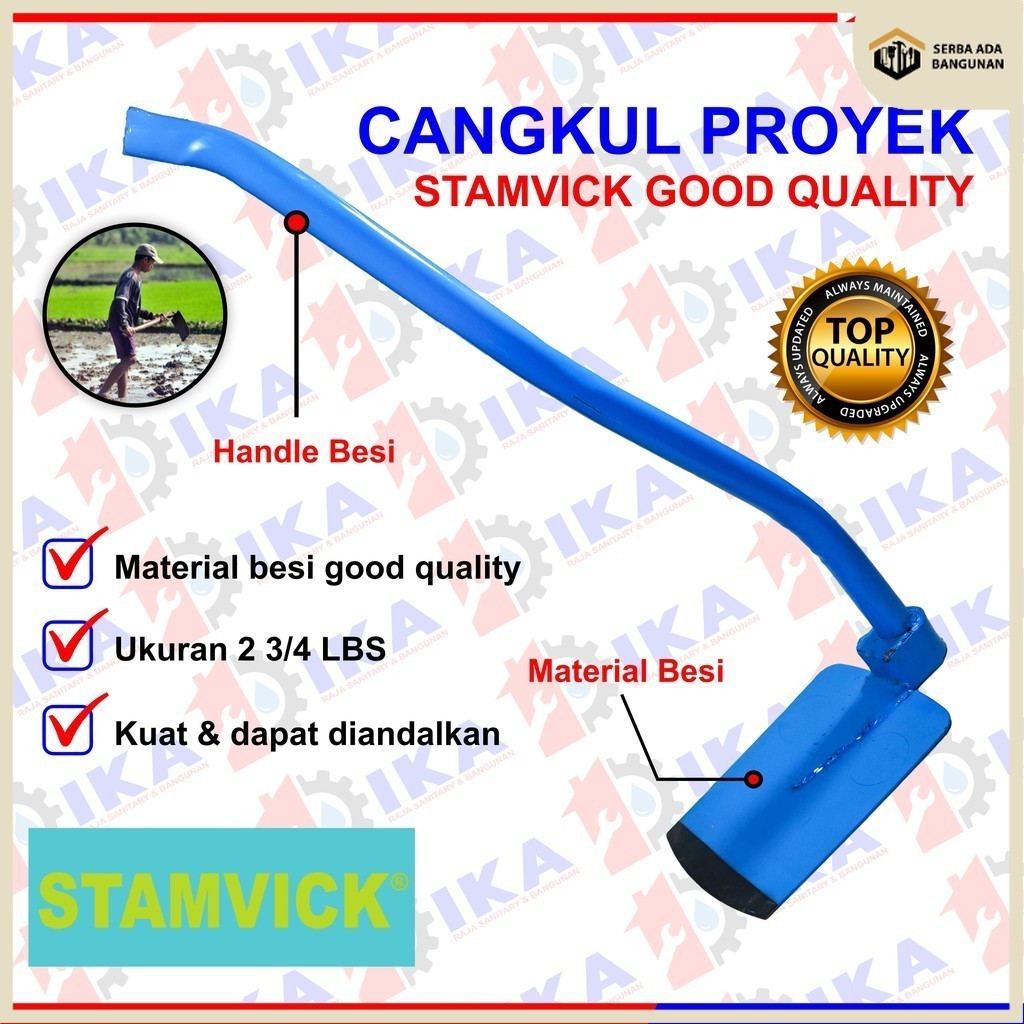 SAB Stamvick Pacul Cangkul Gagang Besi Panjang Cangkul Sawah Cangkul Tanah Murah Bagus Berkualitas