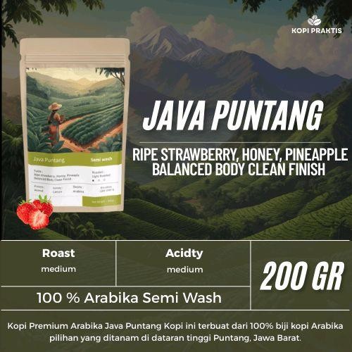 

ROASTED BEANS ARABIKA SEMI WASH JAVA PUNTANG 200 GR | BIJI KOPI SANGRAI | Coffee - GILING HALUS
